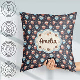 Custom Name Hot Chocolate s with and Sprinkles Seamless Pattern Square Filled Cushion Throw Pillow Sofa Bed Home Decor Zip Washable UK Made