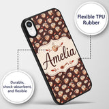 Warm Coffee Cups with Cinnamon and Printed Design Custom Name Protective Phone Case Mobile Cover Durable Everyday Smartphone Shock Resistant