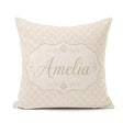 Custom Name Elegant Small Scale Floral Damask Seamless Pattern Square Filled Cushion Throw Pillow Sofa Bed Home Decor Zip Washable UK Made