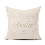 Custom Name Elegant Small Scale Floral Damask Seamless Pattern Square Filled Cushion Throw Pillow Sofa Bed Home Decor Zip Washable UK Made