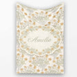 Vintage Botanical Flowers and Leaves Natural Seamless Pattern Lovely  Personalised Custom Name Super Soft Fleece Blanket Bed Sofa Throw