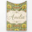 Art Nouveau Butterflies and Floral Garden Seamless Pattern Lovely  Personalised Custom Name Super Soft Fleece Blanket Bed Sofa Throw
