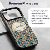 Colorful Painted Butterflies Abstract Artistic Custom Name Protective Phone Case Mobile Cover Durable Everyday Smartphone Shock Resistant