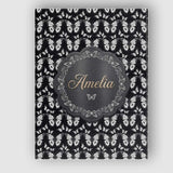 Personalised Name Black and White Butterfly Custom  Bespoke Interior Contemporary Canvas Wall Art Print Decor Picture Ready to Hang