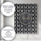 Personalised Name Black and White Butterfly Custom  Bespoke Interior Contemporary Canvas Wall Art Print Decor Picture Ready to Hang