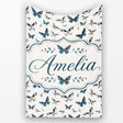 Cute Small Butterfly Scattered Minimal Seamless Pattern Lovely  Personalised Custom Name Super Soft Fleece Blanket Bed Sofa Throw