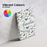 Personalised Name Cute Small Butterfly Custom  Modern Room Accent Elegant Feature Canvas Wall Art Print Decor Picture Ready to Hang