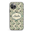 Grunge Green Butterfly Artistic Texture Seamless Custom Name Protective Phone Case Mobile Cover Durable Everyday Smartphone Shock Resistant