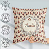 Custom Name Red and Black Butterfly Symmetrical Elegant Seamless Square Filled Cushion Throw Pillow Sofa Bed Home Decor Zip Washable UK Made
