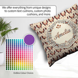 Custom Name Red and Black Butterfly Symmetrical Elegant Seamless Square Filled Cushion Throw Pillow Sofa Bed Home Decor Zip Washable UK Made