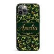 Green and Gold Butterfly Ornamental Luxury Printed Design Custom Name Protective Phone Case Mobile Cover Durable Smartphone Shock Resistant