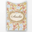 Vintage Floral Botanical Art Nouveau Style Seamless Pattern Lovely  Personalised Custom Name Super Soft Fleece Blanket Bed Sofa Throw