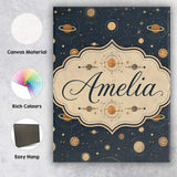 Personalised Name Solar System Space Custom Premium Decorative Design Modern Room Accent Canvas Wall Art Print Decor Picture Ready to Hang