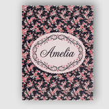 Personalised Name Pink Cherry Blossom Custom Modern Room Accent Creative Decorator Style Canvas Wall Art Print Decor Picture Ready to Hang