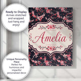 Personalised Name Japanese Sakura Blossom Custom  Unique Gift Idea Elegant Feature Canvas Wall Art Print Decor Picture Ready to Hang