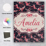 Personalised Name Japanese Sakura Blossom Custom  Unique Gift Idea Elegant Feature Canvas Wall Art Print Decor Picture Ready to Hang