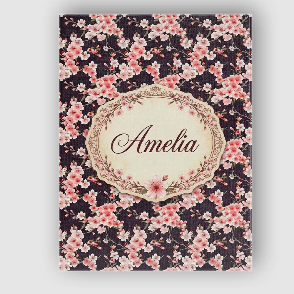 Personalised Name Elegant Sakura Blossom Custom  Interior Decorative Contemporary Canvas Wall Art Print Decor Picture Ready to Hang