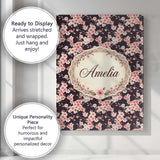 Personalised Name Elegant Sakura Blossom Custom  Interior Decorative Contemporary Canvas Wall Art Print Decor Picture Ready to Hang