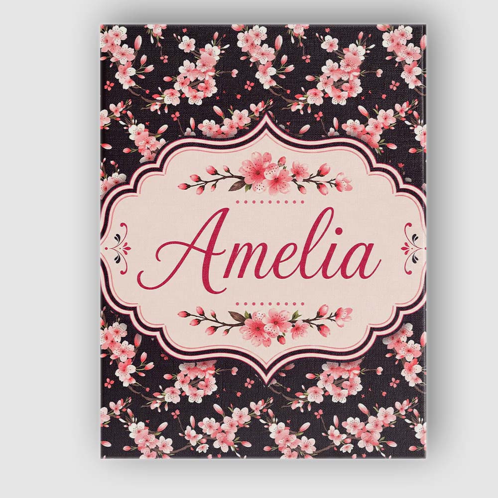 Personalised Name Delicate Cherry Blossom Custom  Unique Gift Idea Elegant Feature Canvas Wall Art Print Decor Picture Ready to Hang
