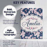 Personalised Name Soft Sakura Flower Custom Premium Decorative Design Modern Room Accent Canvas Wall Art Print Decor Picture Ready to Hang
