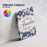 Personalised Name Soft Sakura Flower Custom Premium Decorative Design Modern Room Accent Canvas Wall Art Print Decor Picture Ready to Hang