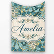 Art Nouveau Botanical Leaves Floral Pattern Seamless Pattern Lovely  Personalised Custom Name Super Soft Fleece Blanket Bed Sofa Throw