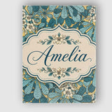 Personalised Name Nouveau Botanical Custom  Stylish Home Interior Elegant Feature Canvas Wall Art Print Decor Picture Ready to Hang