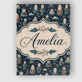 Personalised Name Cute Asian Elder Characters Custom Unique Gift Idea Modern Room Accent Canvas Wall Art Print Decor Picture Ready to Hang