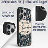 Cute Asian Elder Characters Traditional Theme Custom Name Protective Phone Case Mobile Cover Durable Everyday Smartphone Shock Resistant