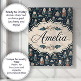 Personalised Name Cute Asian Elder Characters Custom Unique Gift Idea Modern Room Accent Canvas Wall Art Print Decor Picture Ready to Hang
