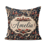 Custom Name Oriental Crane Birds Pagoda Scenic Detailed Seamless Square Filled Cushion Throw Pillow Sofa Bed Home Decor Zip Washable UK Made