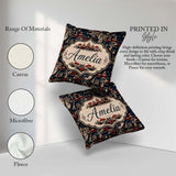 Custom Name Oriental Crane Birds Pagoda Scenic Detailed Seamless Square Filled Cushion Throw Pillow Sofa Bed Home Decor Zip Washable UK Made