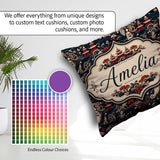 Custom Name Oriental Crane Birds Pagoda Scenic Detailed Seamless Square Filled Cushion Throw Pillow Sofa Bed Home Decor Zip Washable UK Made
