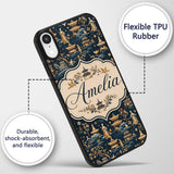 Elegant Asian Garden with Pagodas and Figures Custom Name Protective Phone Case Mobile Cover Durable Everyday Smartphone Shock Resistant