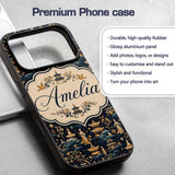 Elegant Asian Garden with Pagodas and Figures Custom Name Protective Phone Case Mobile Cover Durable Everyday Smartphone Shock Resistant