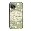 Soft White Floral Branches on Printed Design Custom Name Protective Phone Case Mobile Cover Durable Everyday Smartphone Shock Resistant
