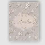 Personalised Name Elegant Neutral Floral Custom  Interior Decorative Contemporary Canvas Wall Art Print Decor Picture Ready to Hang