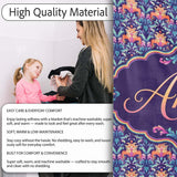 Vibrant Ornate Floral Damask with Bold Orange and Teal Seamless  Personalised Custom Name Super Soft Fleece Blanket Bed Sofa Throw