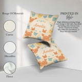 Custom Name Cute Crab Bucket Beach Cartoon Animal Pattern Cute Square Filled Cushion Throw Pillow Sofa Bed Home Decor Zip Washable UK Made