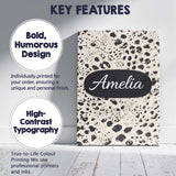Personalised Name Leopard Animal Black Cream Classic Safari Custom  Elegant Feature Canvas Wall Art Print Decor Picture Ready to Hang