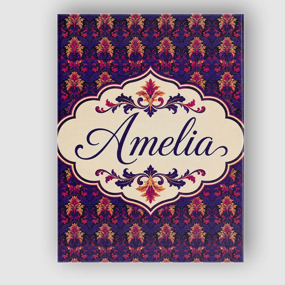 Personalised Name Bold Purple and Magenta Custom  Unique Gift Idea Elegant Feature Canvas Wall Art Print Decor Picture Ready to Hang