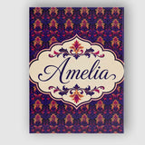 Personalised Name Bold Purple and Magenta Custom  Unique Gift Idea Elegant Feature Canvas Wall Art Print Decor Picture Ready to Hang