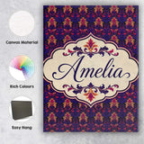 Personalised Name Bold Purple and Magenta Custom  Unique Gift Idea Elegant Feature Canvas Wall Art Print Decor Picture Ready to Hang