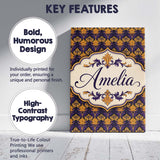 Personalised Name Luxurious Purple and Gold Custom  Bespoke Interior Contemporary Canvas Wall Art Print Decor Picture Ready to Hang