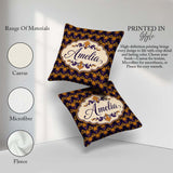 Custom Name Luxurious Purple Gold Ornate Floral Seamless Pattern Square Filled Cushion Throw Pillow Sofa Bed Home Decor Zip Washable UK Made