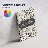 Personalised Name Leopard Animal Black Cream Classic Safari Custom  Elegant Feature Canvas Wall Art Print Decor Picture Ready to Hang