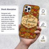 Autumn Forest Deer with Golden Trees Woodland Custom Name Protective Phone Case Mobile Cover Durable Everyday Smartphone Shock Resistant