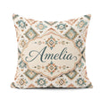 Custom Name Soft Pastel Aztec Watercolor Seamless Pattern Lovely Square Filled Cushion Throw Pillow Sofa Bed Home Decor Zip Washable UK Made