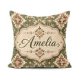 Custom Name Green and Pink Tribal Aztec Geometric Pattern Lovely Square Filled Cushion Throw Pillow Sofa Bed Home Decor Zip Washable UK Made