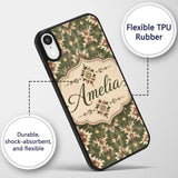 Green and Pink Tribal Aztec Geometric Seamless Custom Name Protective Phone Case Mobile Cover Durable Everyday Smartphone Shock Resistant